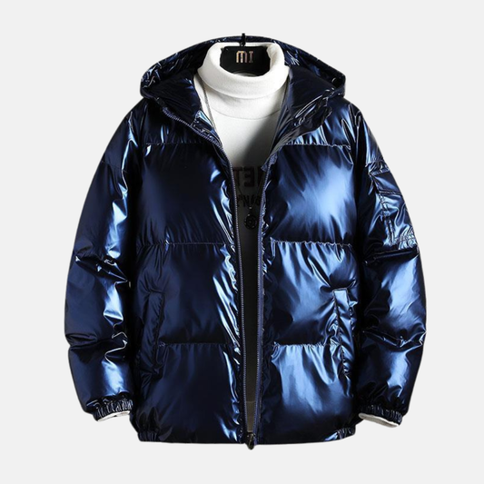 Men’s Puffer Coat - Woven - Oversized Fit - Hooded - Quilted - Water-Resistant
