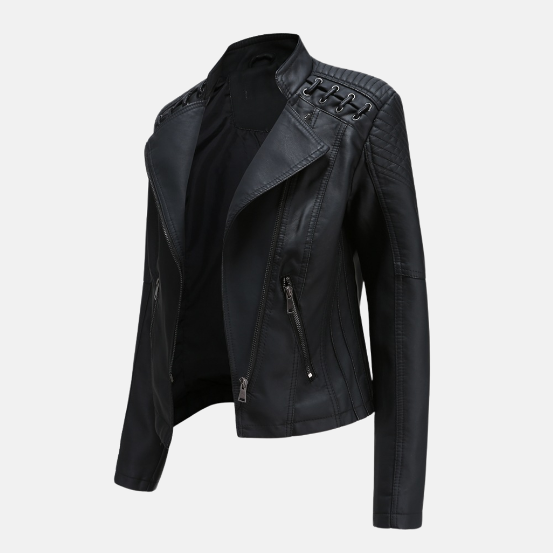 Eleanor - Sleek Stylish Leather Moto Jacket