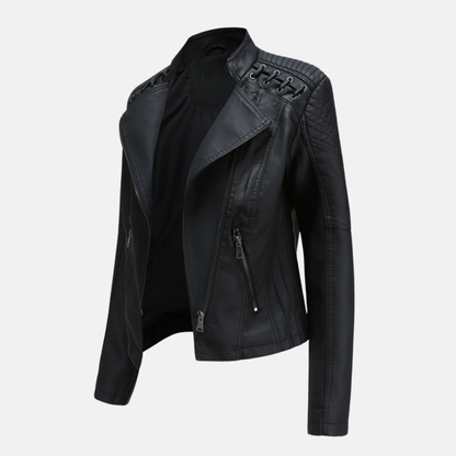 Eleanor - Sleek Stylish Leather Moto Jacket