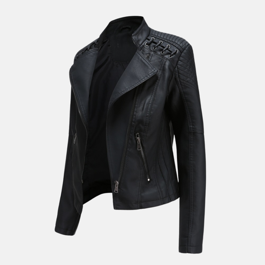 Eleanor - Sleek Stylish Leather Moto Jacket