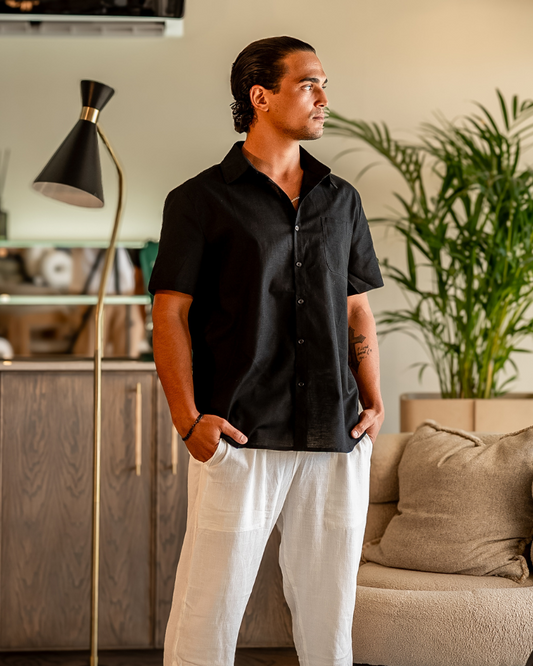 Men's Shirt – Relaxed Fit – Button Closure – Breathable Lightweight Fabric – Chest Pocket