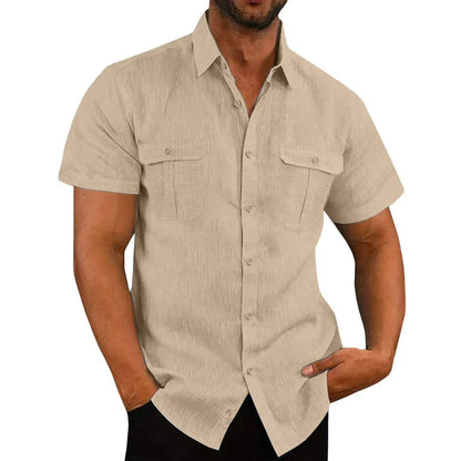 Men's Polo Shirt – Regular Fit – Short Sleeve – Breathable – Button Closure – Chest Pockets