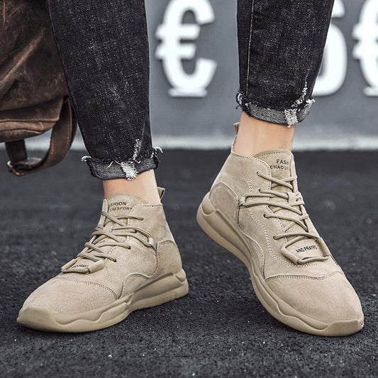 Herre Sneakers – Højskaftet – Ruskind – Komfortabel Sål – Casual Stil