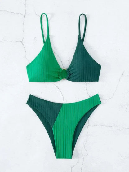 Women's Bikini Set – Push-Up Top – High Waist – Ribbed Stretch – Sculpting Fit