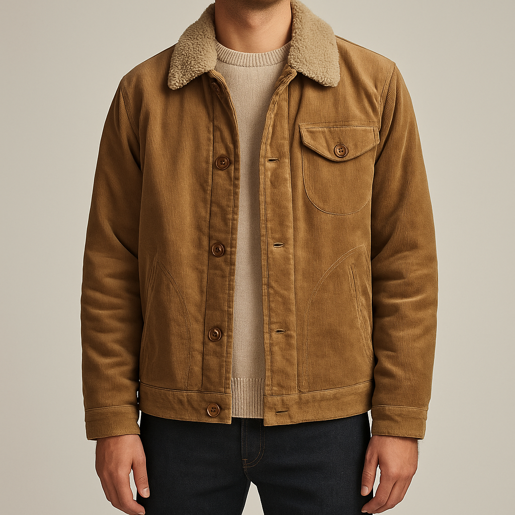 Arthur Corduroy Jacket | Shearling Collar Sherpa Lined Jacket