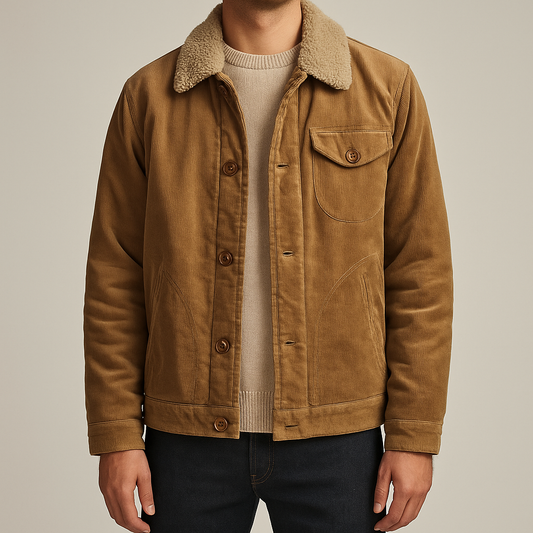 Arthur Corduroy Jacket | Shearling Collar Sherpa Lined Jacket