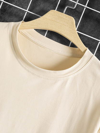Men's T-shirt – Regular Fit – Breathable Lightweight Material – Round Neck – Artistic Back Print