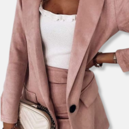 Women's Blazer Set – Tailored Jacket & A-line Skirt – Elegant & Modern