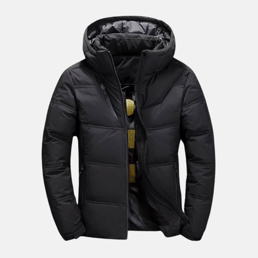 Jack Quilted Hooded Puffer Jacket | Zipper Pockets Casual Puffer Jacket