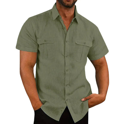 Men's Polo Shirt – Regular Fit – Short Sleeve – Breathable – Button Closure – Chest Pockets