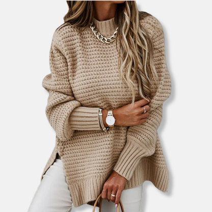 Women's Pullover Sweater – Oversized Fit – Ribbed Knit – Soft Texture – Casual Look