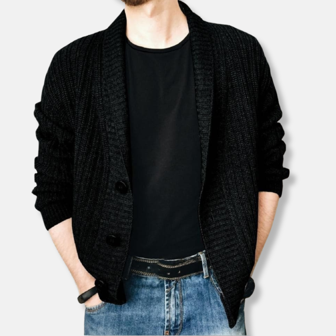 Oscar Relaxed Fit Cardigan | Shawl Collar Button Front Cardigan