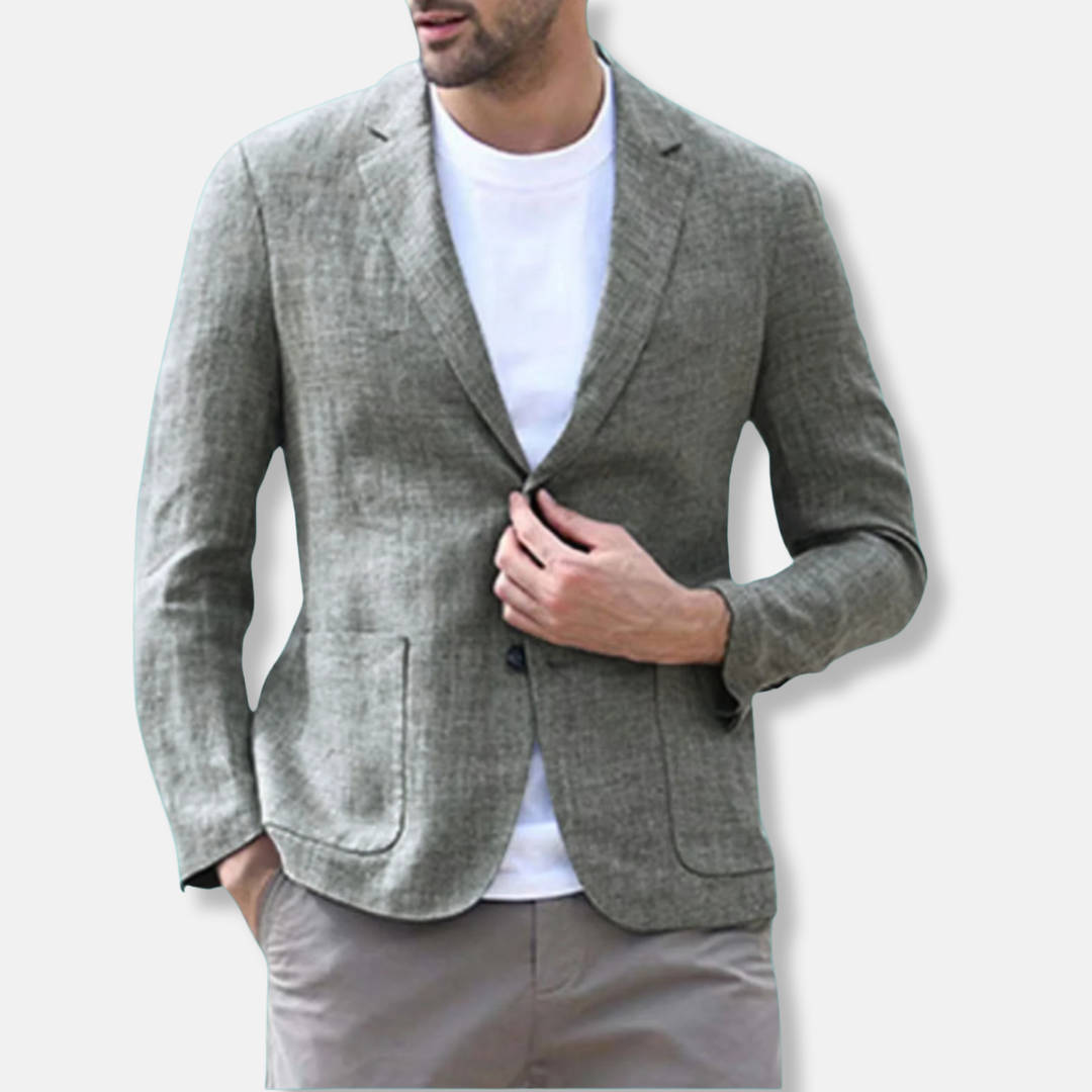 Men's Blazer – Slim Fit – Breathable Mix – Single Button – Classic Notch Lapel