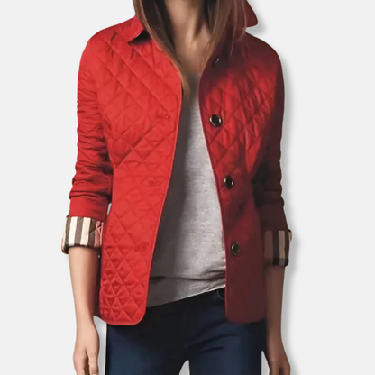 Women's Jacket – Padded – Tailored Fit – Hip Length – Button Closure