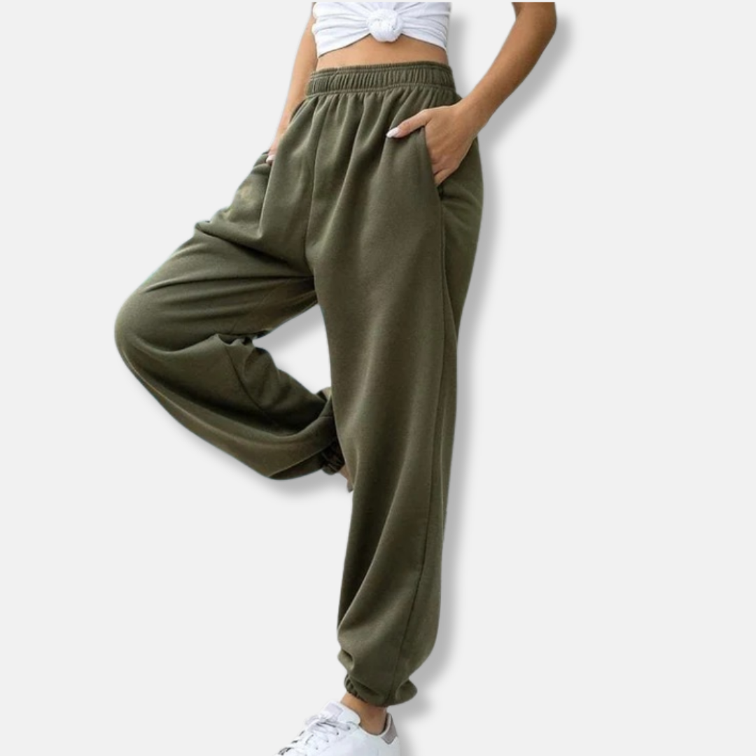 Rosie Relaxed Fit Jogger Pants | Solid Ankle-Length Jogger Pants