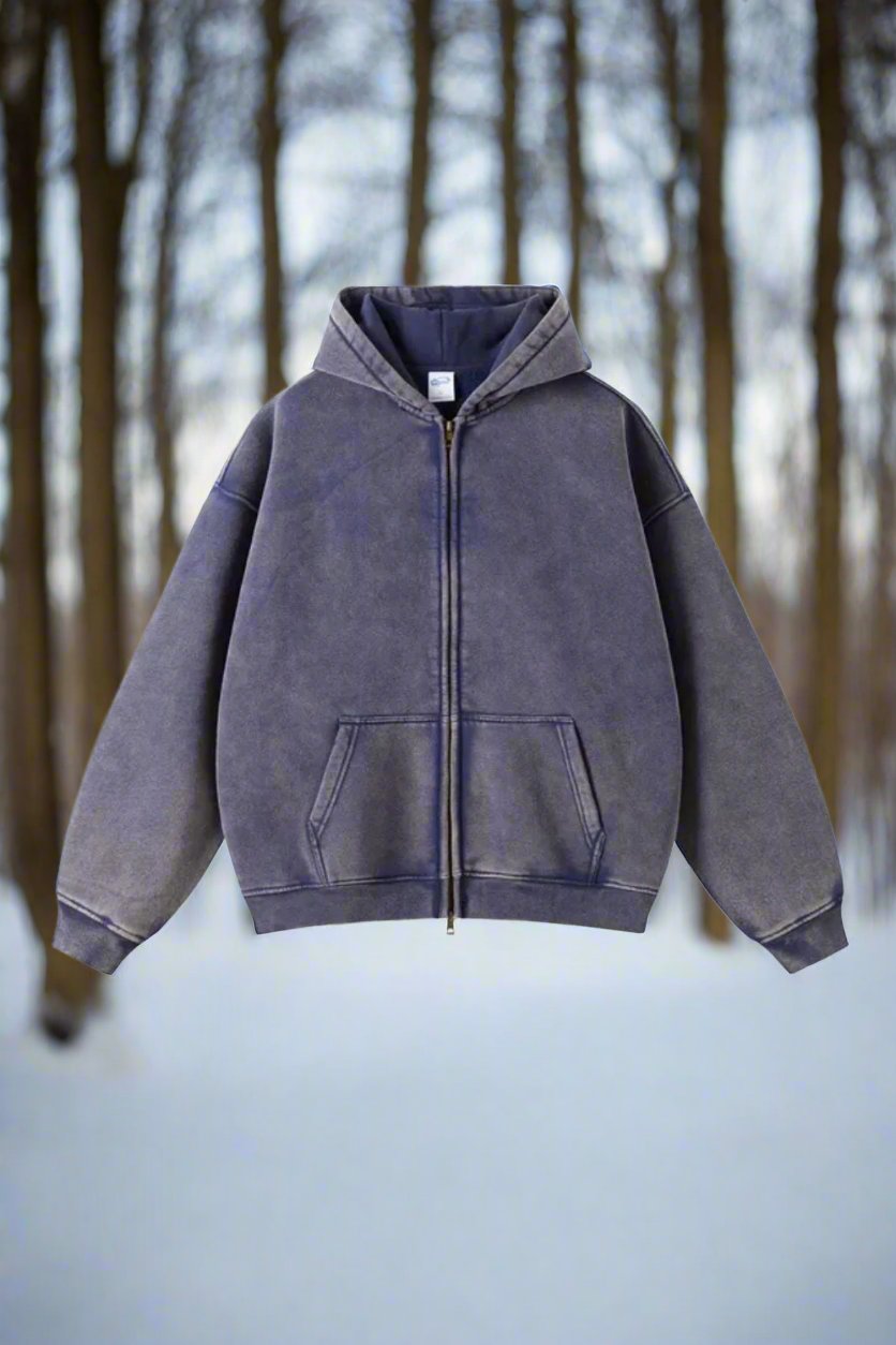 Cozy Vintage Zip-Up Hoodie til Kvinder – Ubesværet Komfort og Stil