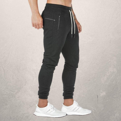 Herrebukser Joggers - Slim Fit - Elastisk Talje med Snøre - Ribmanchet - Lynlåslommer