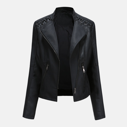 Eleanor - Sleek Stylish Leather Moto Jacket
