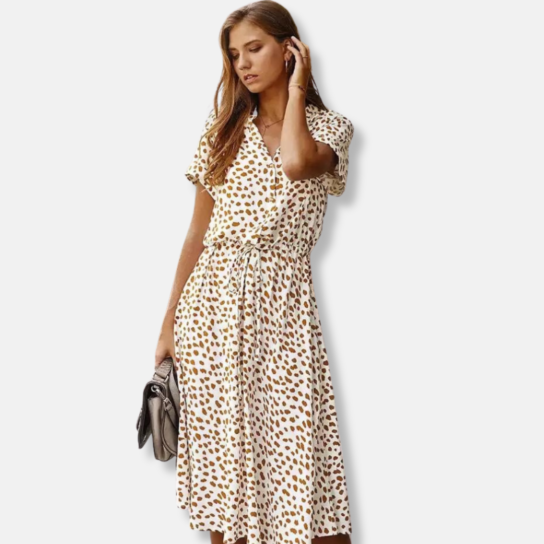 Anaïs - Elegant dress with leopard print