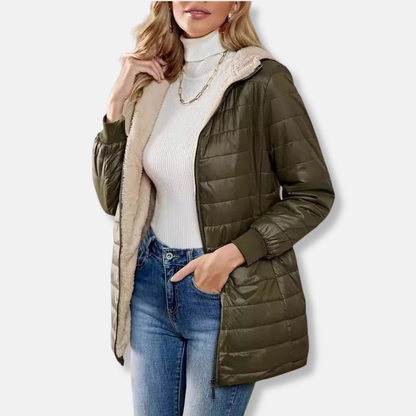 Sienna Quilted Puffer Jacket | Hooded Relaxed Fit Jacket