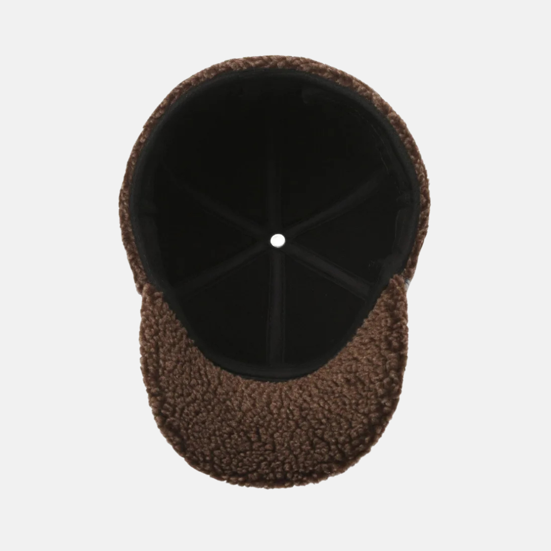 Harrison Faux Leather Structured Baseball Cap | Ear Flaps Fleece Trim Baseball Cap