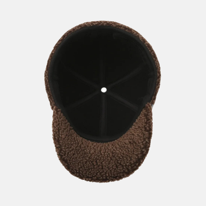 Harrison Faux Leather Structured Baseball Cap | Ear Flaps Fleece Trim Baseball Cap