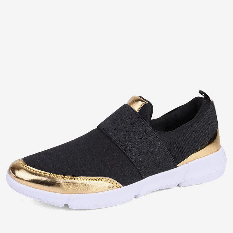 Dame Slip-on Sneakers - Komfortabel Gummisål - Elastisk Bånd - Moderne Design