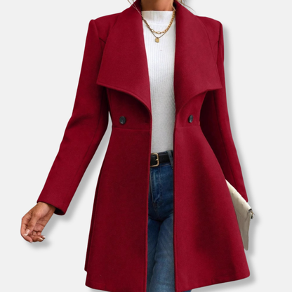 Isabella Wool Tailored Coat | Double-Breasted Mid-Thigh Coat