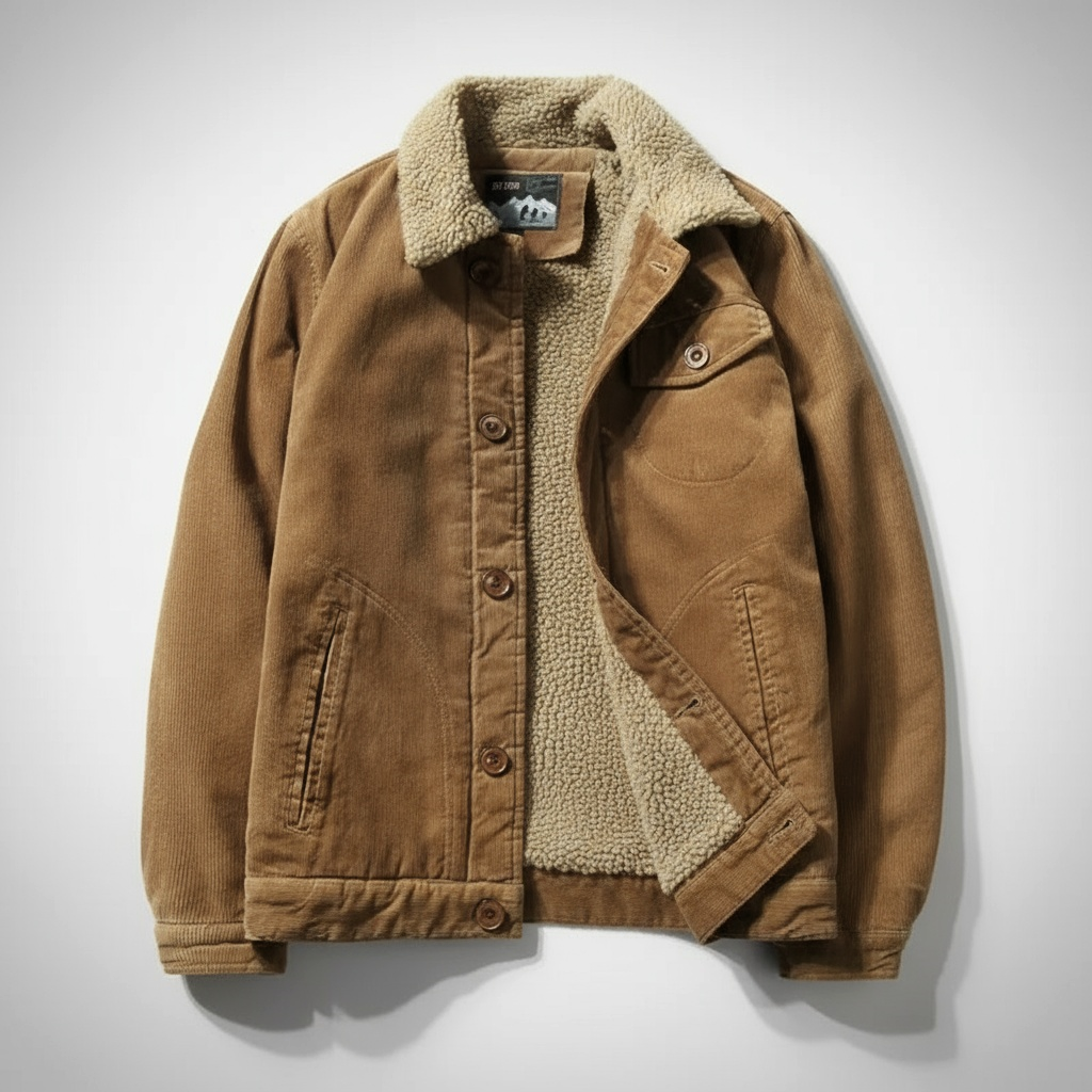 Arthur Corduroy Jacket | Shearling Collar Sherpa Lined Jacket