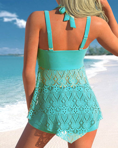 Women's Tankini Top – Relaxed Fit – Adjustable Straps – Lace – Breathable Design
