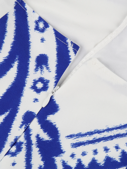 Women's Maxi Dress - Lightweight Fabric - V-Neckline - Cut-Out Sides - Elegant Cut