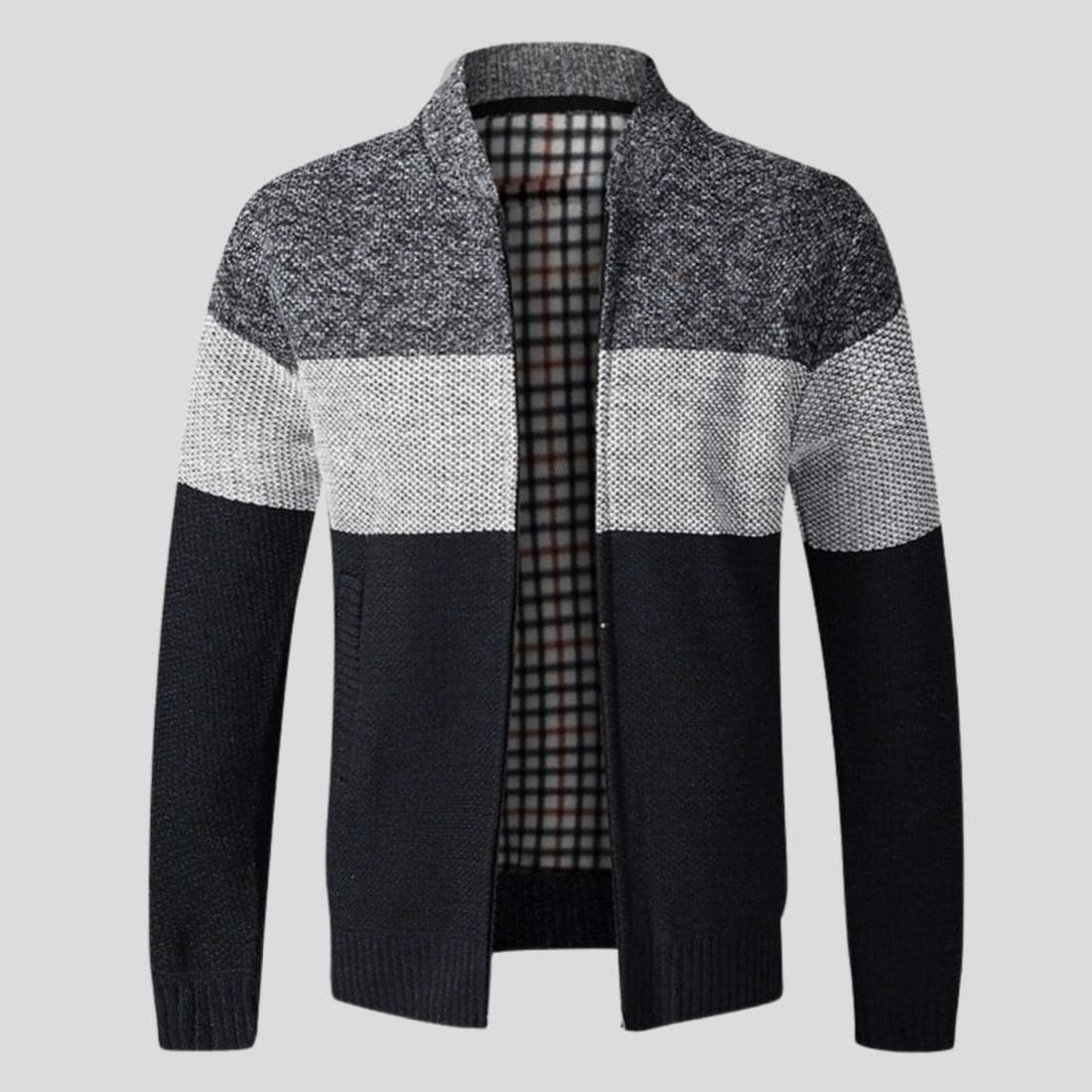 Andre - Cardigan med tricolore-design