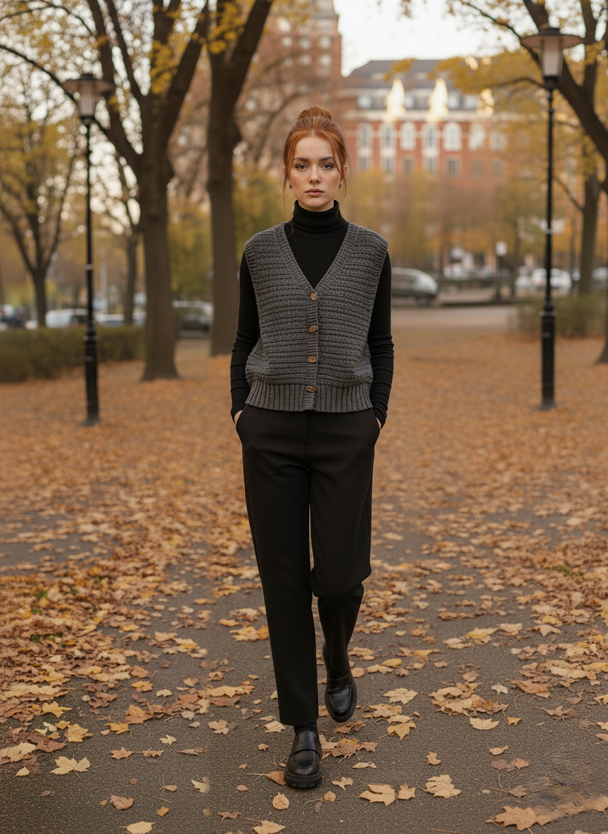 Women's Sleeveless Knitted Cardigan - Button Closure - Casual Style