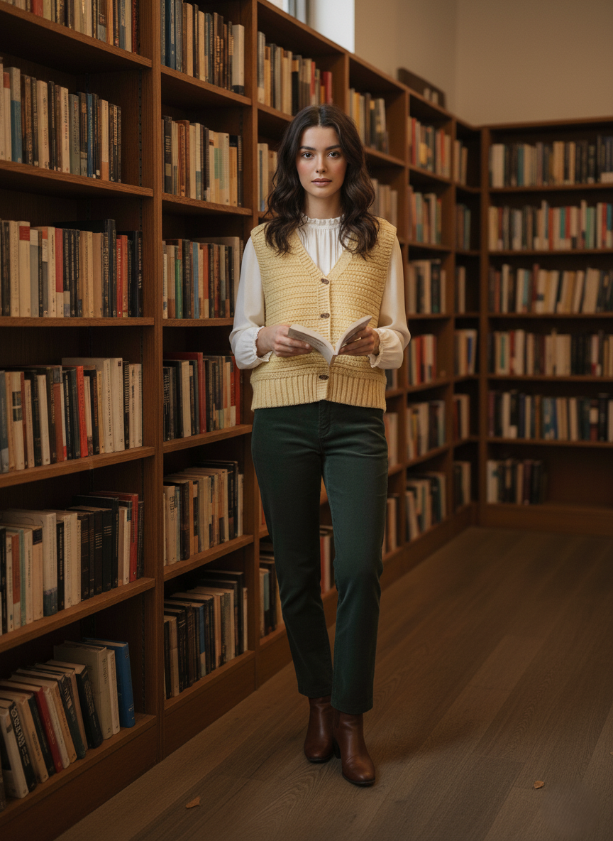 Women's Sleeveless Knitted Cardigan - Button Closure - Casual Style