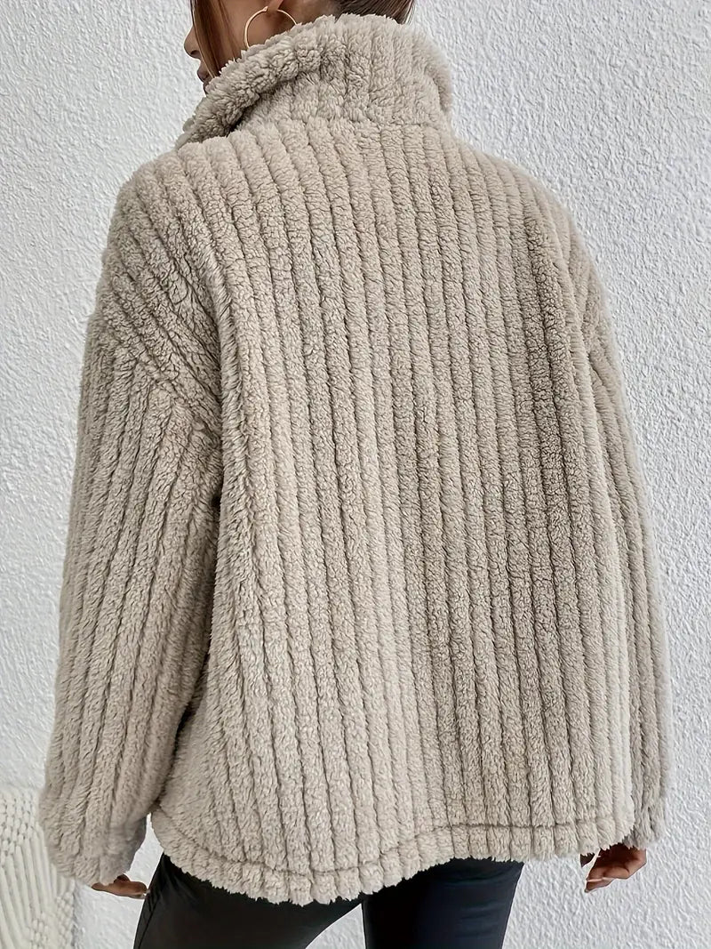 Elegant cardigan i fløjl med knapper til kvinder