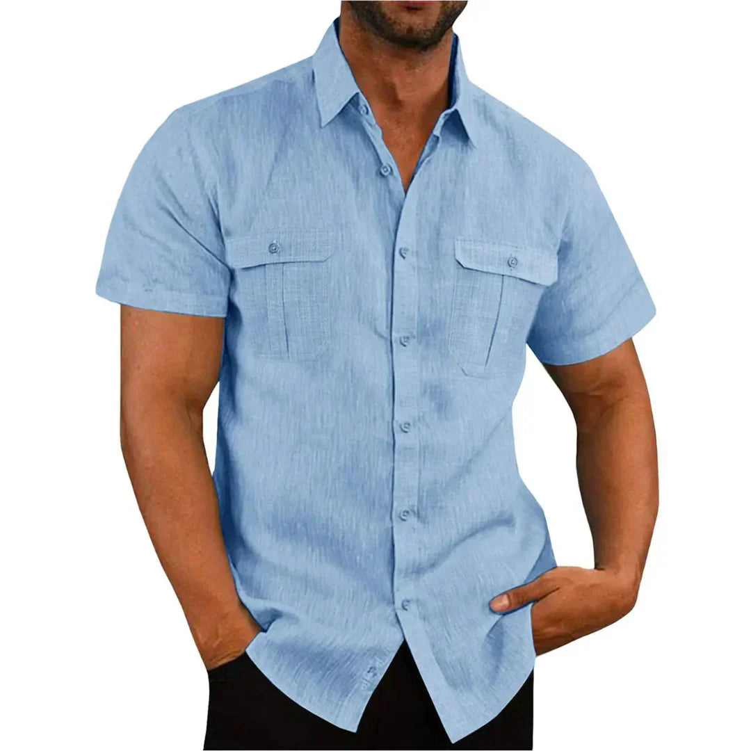 Men's Polo Shirt – Regular Fit – Short Sleeve – Breathable – Button Closure – Chest Pockets