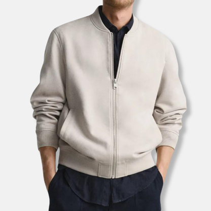 Men's Jacket – Regular Fit – Soft Fabric – Zipper Closure – Ribbed Edges – Casual Look