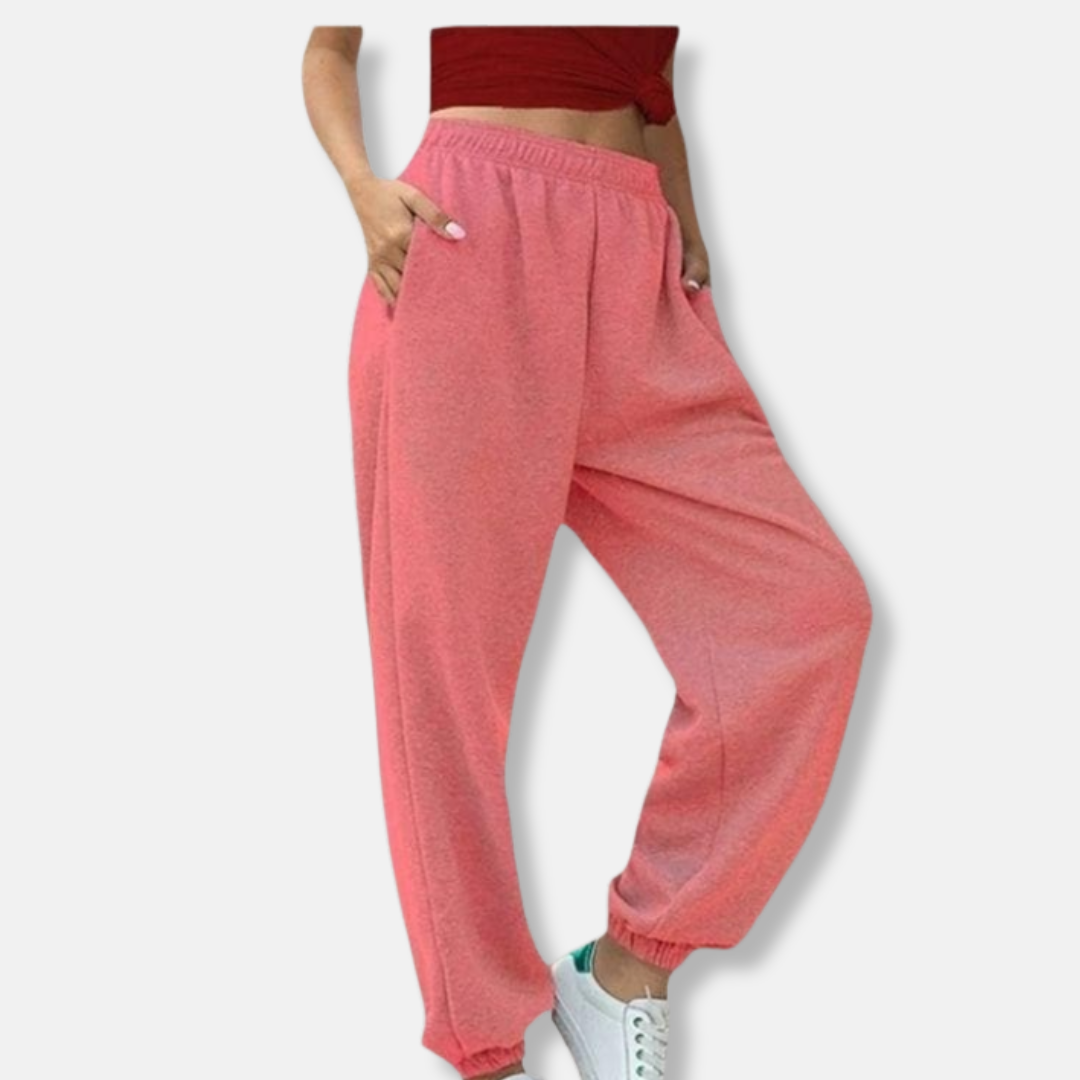 Rosie Relaxed Fit Jogger Pants | Solid Ankle-Length Jogger Pants
