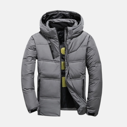 Jack Quilted Hooded Puffer Jacket | Zipper Pockets Casual Puffer Jacket