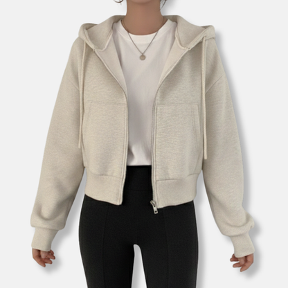 Women's Hoodie – Relaxed Fit –  Zipper – Side Pockets – Hood with Drawstring