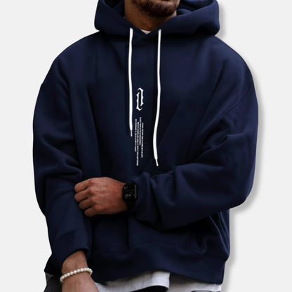 Men's Hoodie – Oversized Fit – Soft Cotton Blend – Print – Kangaroo Pocket