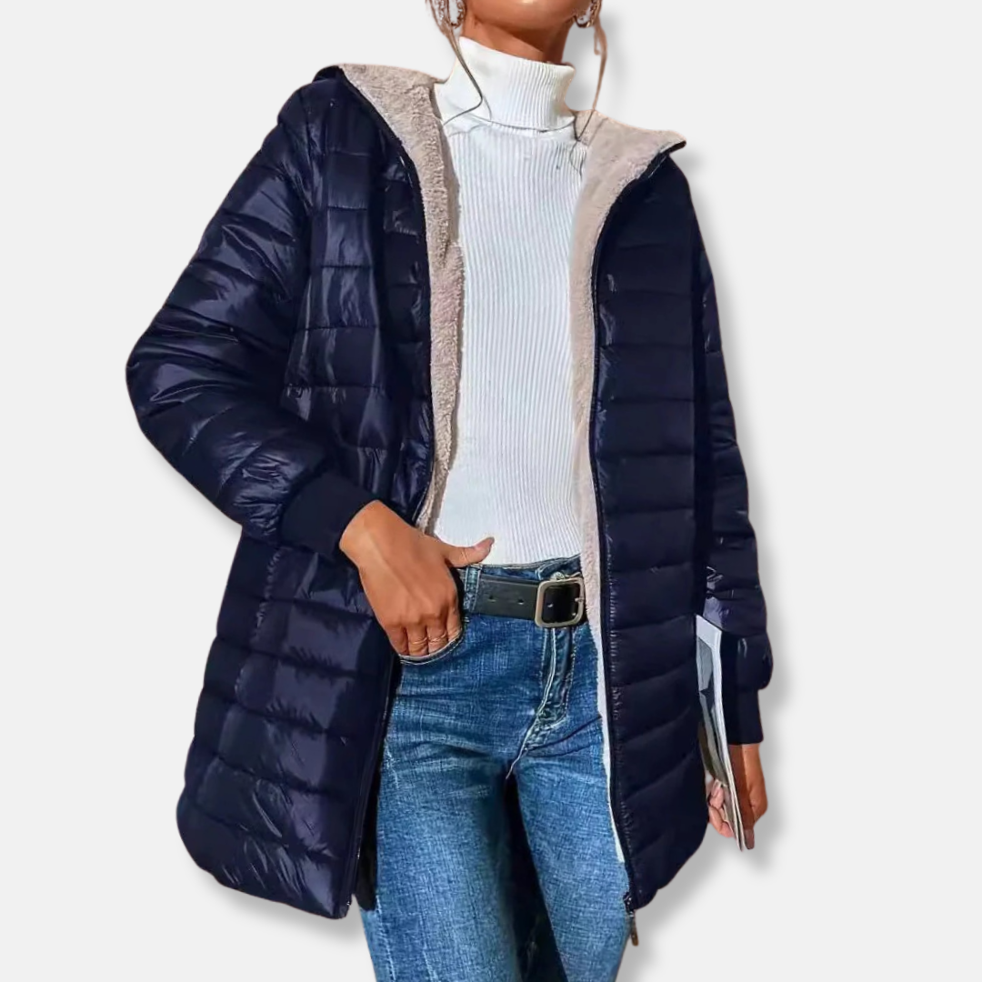 Sienna Quilted Puffer Jacket | Hooded Relaxed Fit Jacket
