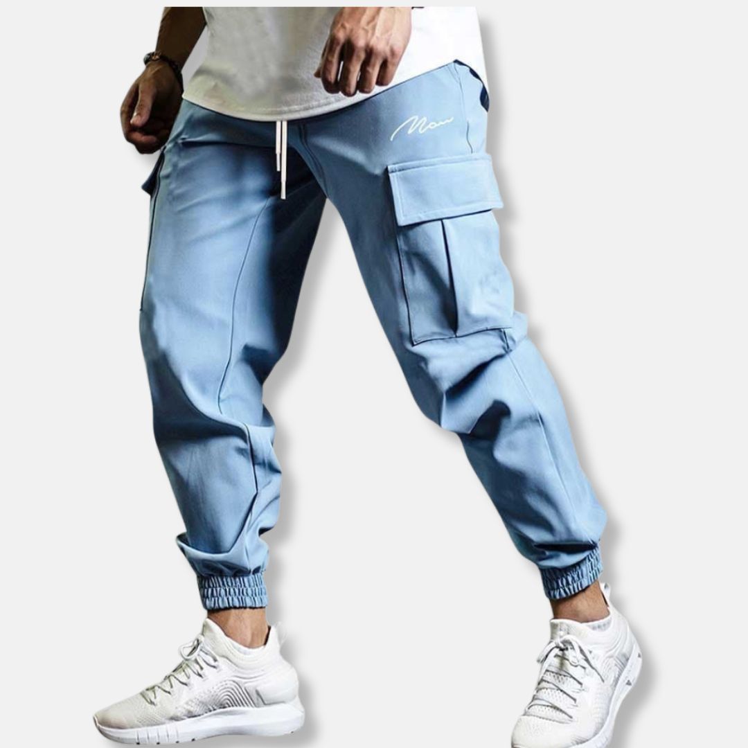 Harry Relaxed Fit Cargo Jogger Pants | Elastic Waist Side Pockets Cargo Jogger Pants