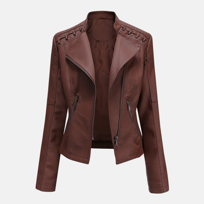 Eleanor - Sleek Stylish Leather Moto Jacket