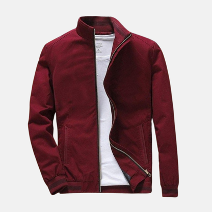Men's Bomber Jacket – Relaxed Fit – Ribbed Edges – Breathable Cotton Fabric – Zipper