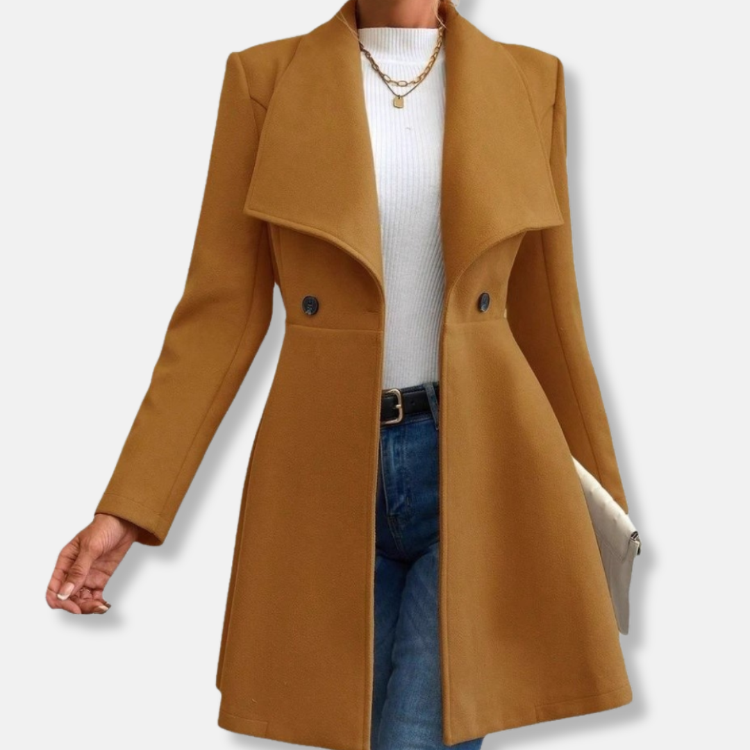 Isabella Wool Tailored Coat | Double-Breasted Mid-Thigh Coat