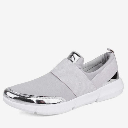 Dame Slip-on Sneakers - Komfortabel Gummisål - Elastisk Bånd - Moderne Design