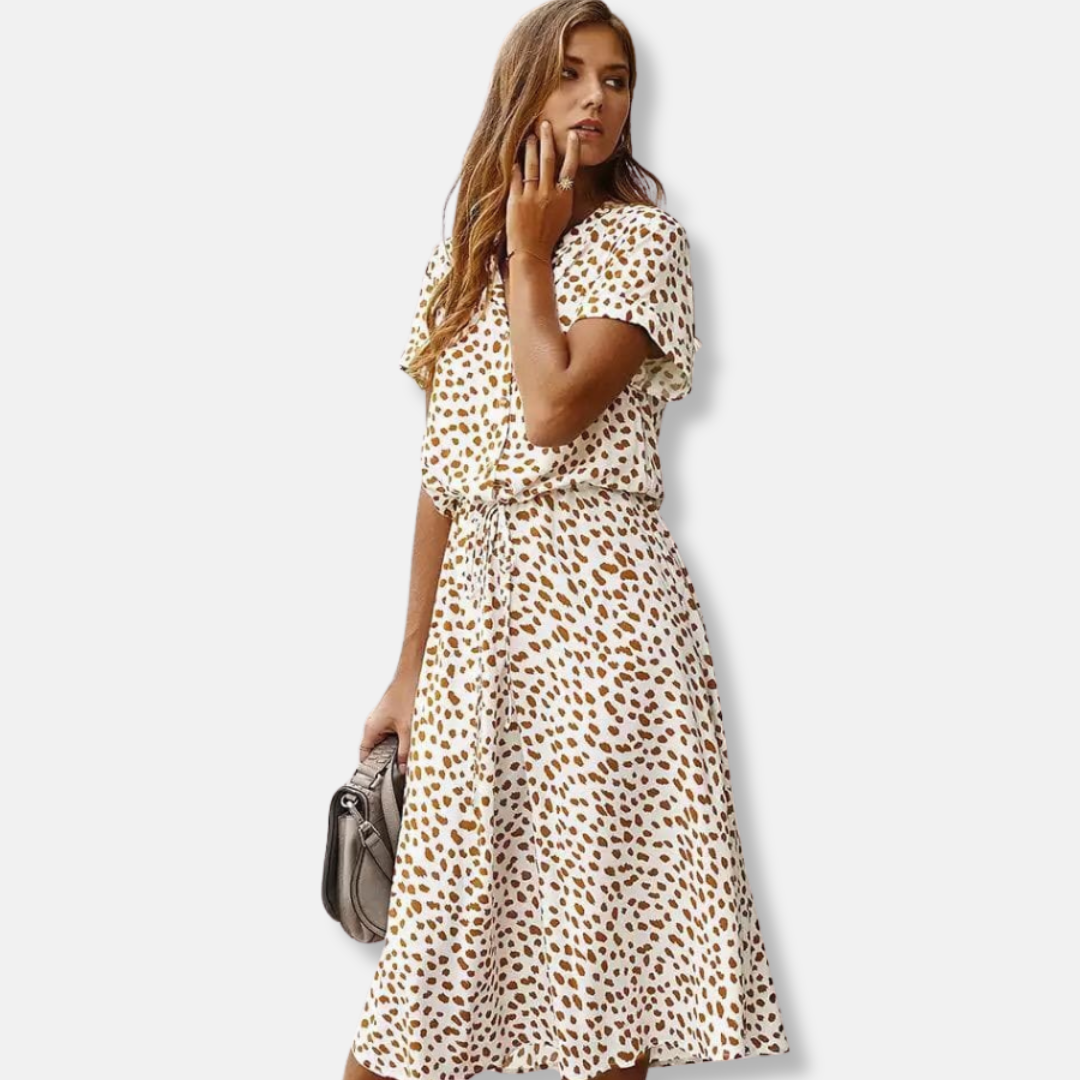 Anaïs - Elegant dress with leopard print