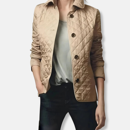 Women's Jacket – Padded – Tailored Fit – Hip Length – Button Closure