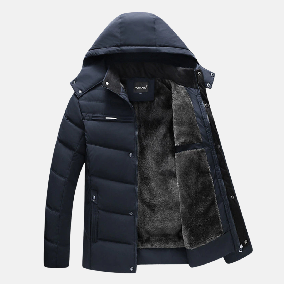 Arthur Fleece Quilted Puffer Jacket | Hooded Relaxed Fit Jacket